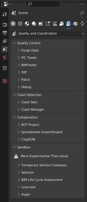property editor quality and coordination sub-tab