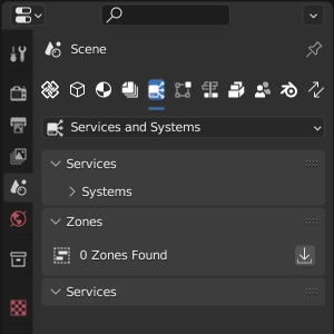 property editor services and systems sub-tab